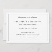 Carte d'invitation de remise de diplôme pour un av (Dos)