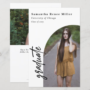 Carte d'invitation de remise de diplômes avec 2 ph