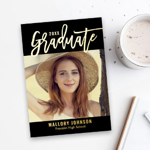 Carte d'invitation de remise de diplômes en feuill