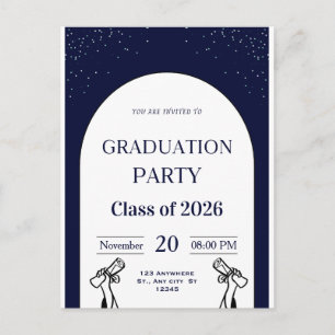 Carte d'invitation de remise de diplômes Fête de