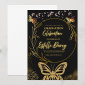 Carte d'invitation de remise de diplômes garçons 2 (Devant / Derrière)
