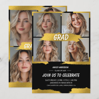Carte d'invitation de remise de diplômes moderne b