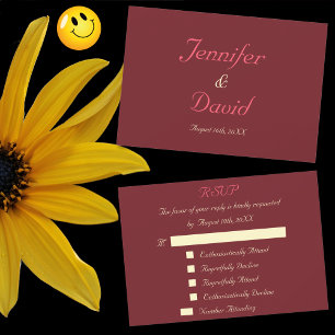 Carte d'invitation de réponse de mariage personnal