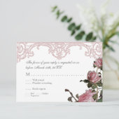 Carte d'Invitation de réponse RSVP - Rose Trellis (Debout devant)