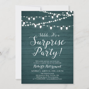 Carte d'invitation de retraite surprise en bois ru