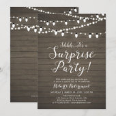 Carte d'invitation de retraite surprise en bois ru (Devant / Derrière)