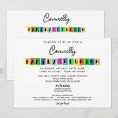 Carte d'invitation de réunion de famille Color Blo (Devant / Derrière)