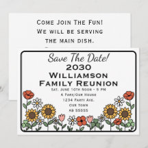 Carte d'invitation de réunion de famille Tournesol