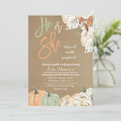 Carte d'invitation de révélation du sexe de bébé a (Debout devant)