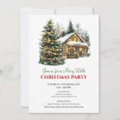 Carte d'invitation de scène de Noël classique Red (Devant)