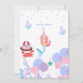carte d'invitation de sirène anniversaire de Sara (Dos)