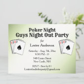 Carte d'invitation de soirée poker verte avec titr (Debout devant)