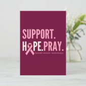 Carte d'invitation de soutien pour le cancer du se (Debout devant)