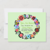 Carte d'invitation de style couronne florale "Magn (Devant)