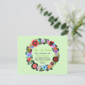 Carte d'invitation de style couronne florale "Magn (Debout devant)