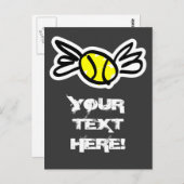 Carte d'invitation de tennis cool personnalisée ! (Devant / Derrière)