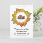 Carte d'invitation de Thanksgiving (Debout devant)