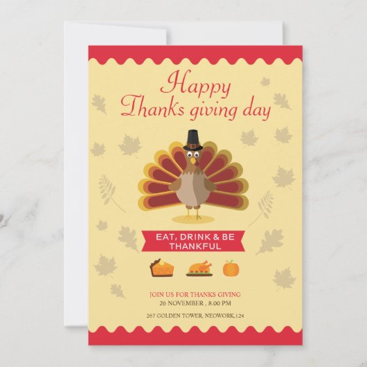 Carte d'invitation de Thanksgiving (Devant)