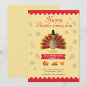 Carte d'invitation de Thanksgiving (Devant / Derrière)