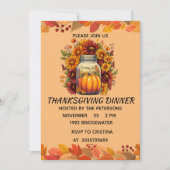 CARTE D'INVITATION DE THANKSGIVING POUR LES POTS D (Devant)