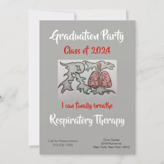 Carte d'invitation de thérapeute respiratoire (Devant)