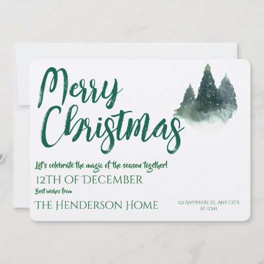 Carte d'invitation de vacances Joyeux Noël (Devant)