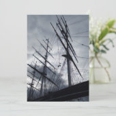 Carte d'invitation de voilier (Debout devant)