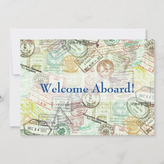 Carte d'invitation de voyage avec tampon de passep (Devant)