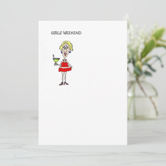 CARTE D'INVITATION DE WEEK-END DE FILLES (Debout devant)