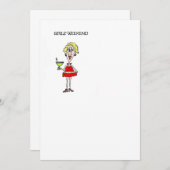 CARTE D'INVITATION DE WEEK-END DE FILLES (Devant / Derrière)