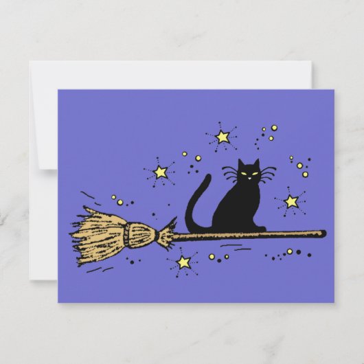 Carte d'invitation de Witch cat (Devant)