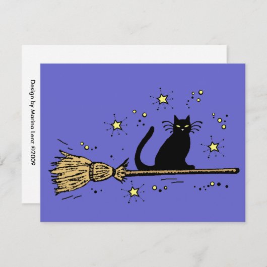 Carte d'invitation de Witch cat (Devant / Derrière)