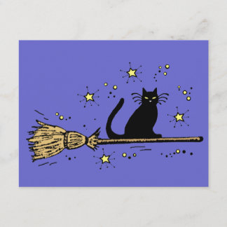 Carte d'invitation de Witch cat