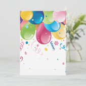 Carte d'invitation des ballons de fête (Debout devant)