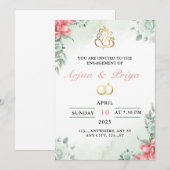 Carte d'invitation des Fiançailles indiens, Cérémo (Devant / Derrière)