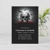 Carte d'invitation d'Halloween gothique foncé | Cr (Debout devant)
