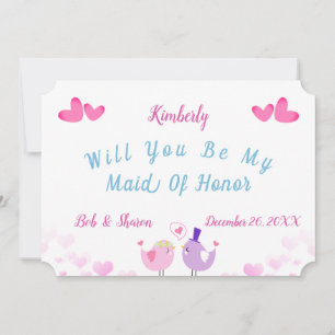 Carte D'Invitation D'Honneur Maid Of Honor