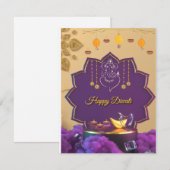 Carte d'invitation Diwali (Devant / Derrière)