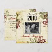 Carte d'invitation d'obtention du diplôme (Devant / Derrière)