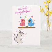 Carte d'invitation douce avec oiseaux chanteurs & (Fleur jaune)