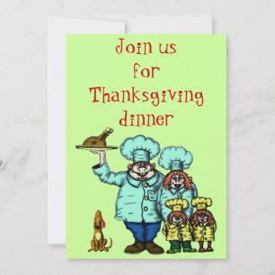 Carte d'invitation drôle de Thanksgiving