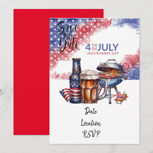 Carte d'invitation du 14 juillet, réservez la date