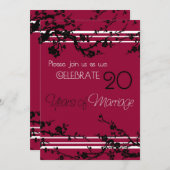 Carte d'invitation du 20e anniversaire du Mariage  (Devant / Derrière)