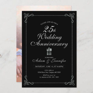 Carte d'invitation du 25e anniversaire du Mariage