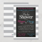 Carte d'invitation du Baby shower Chalkboard coed (Devant / Derrière)