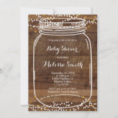 Carte d'Invitation du Baby shower Rustic Mason Jar (Devant)