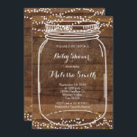 Carte d'Invitation du Baby shower Rustic Mason Jar<br><div class="desc">La carte de Invitation Rustic Mason Jar Baby shower parfaite pour une douche en couple,  une fête de fiançailles,  un wedding shower et plus encore.</div>