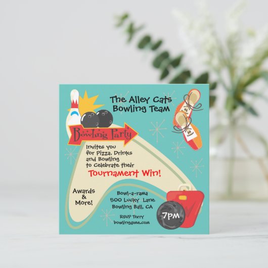 Carte d'invitation du Bowling Team League (Debout devant)