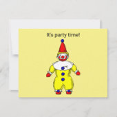 Carte d'invitation du clown de l'heure de fête (Devant)