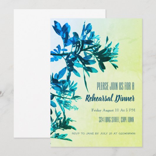 Carte d'Invitation du dîner de répétition Mariage (Devant / Derrière)